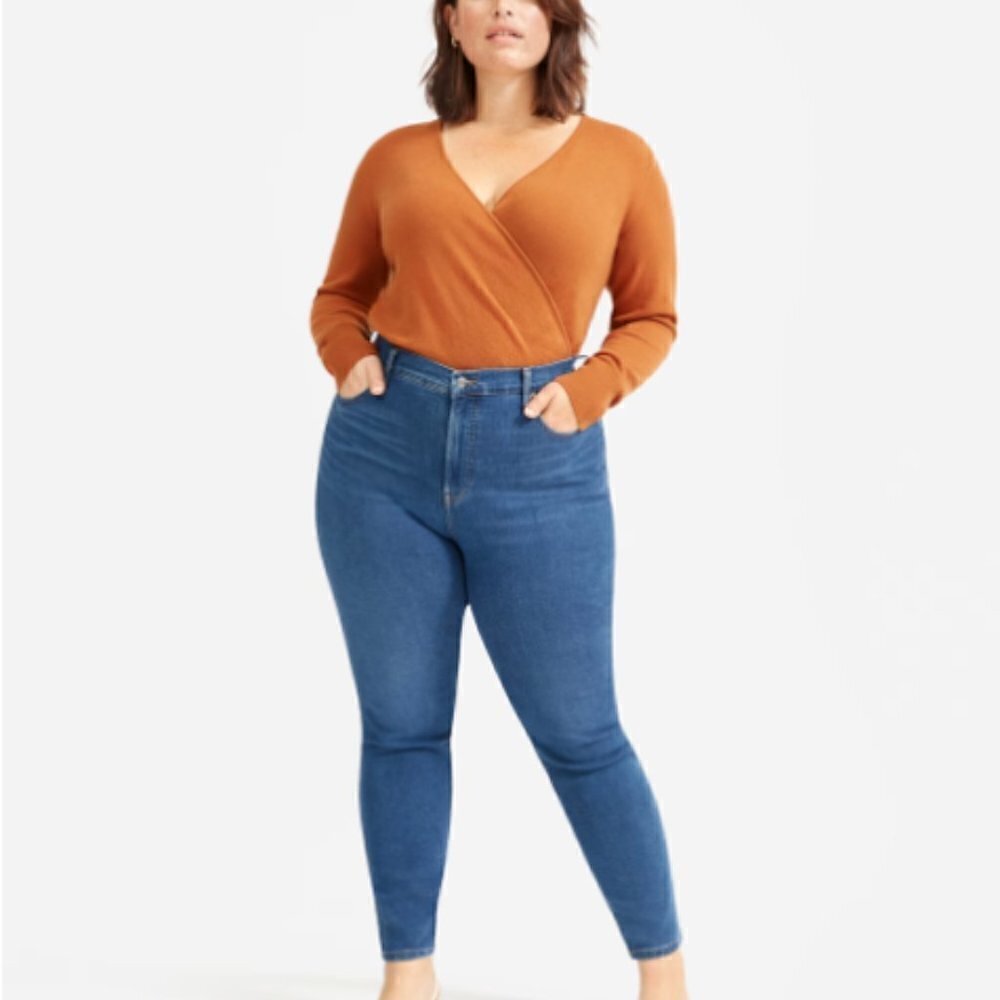 Everlane The Authentic Stretch High-Rise Skinny Mid Blue Size 28